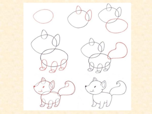 Лëгкие рисунки фломастерами лиса