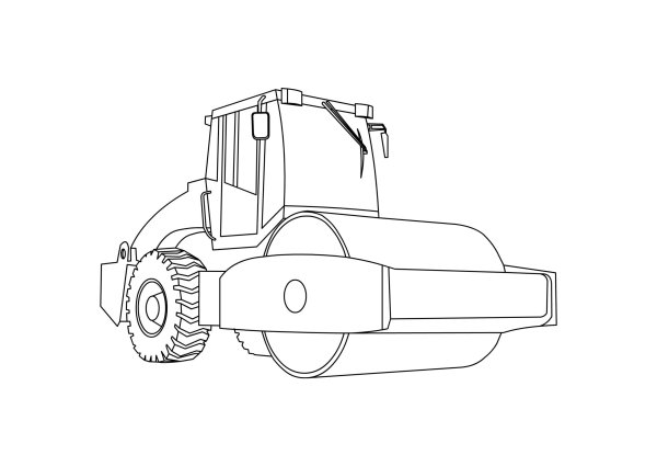 Каток машина трафарет