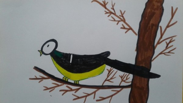 Рисование кормушка для птиц старшая группа