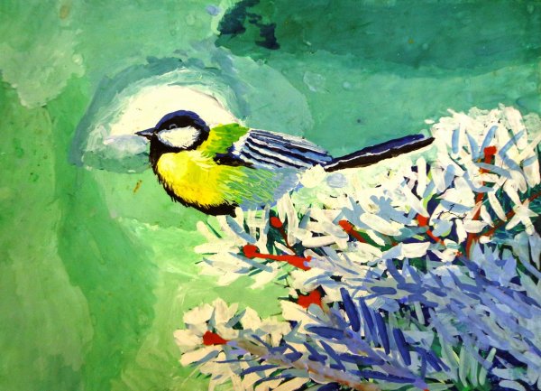 Синица рисунок