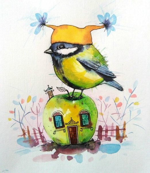 Птица рисунок