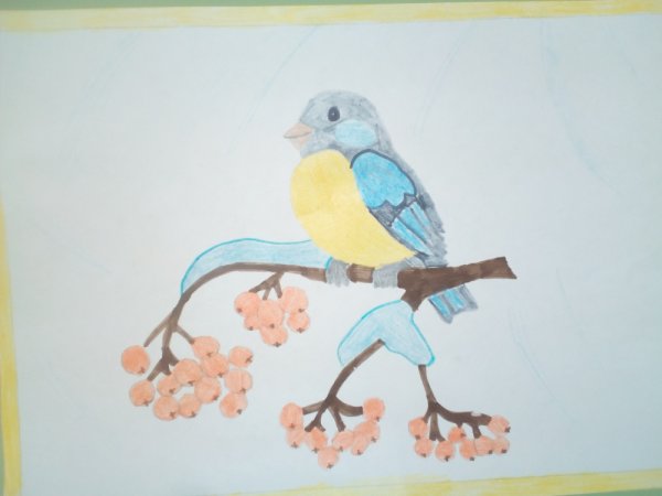 Синичка рисунок