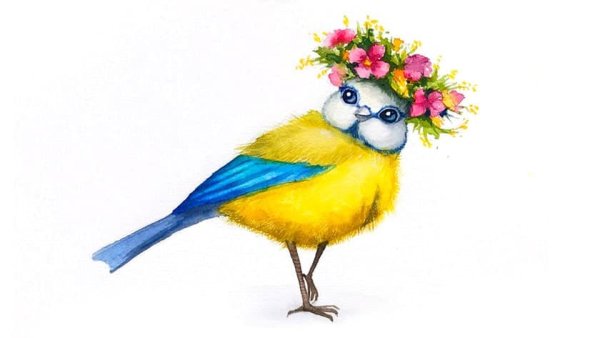 Синица в руках рисунок