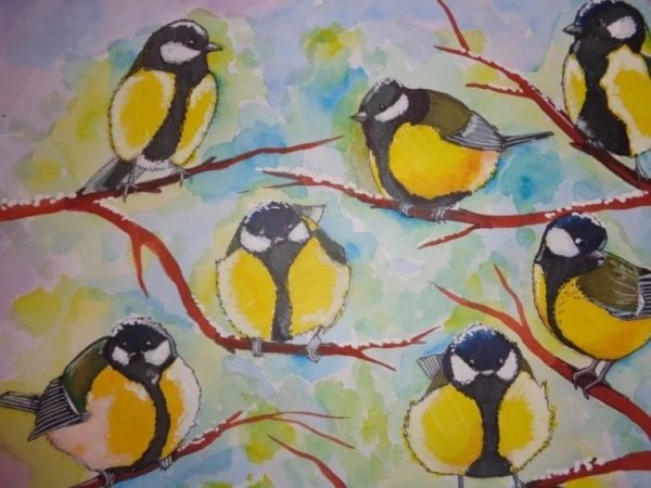 Птица рисунок