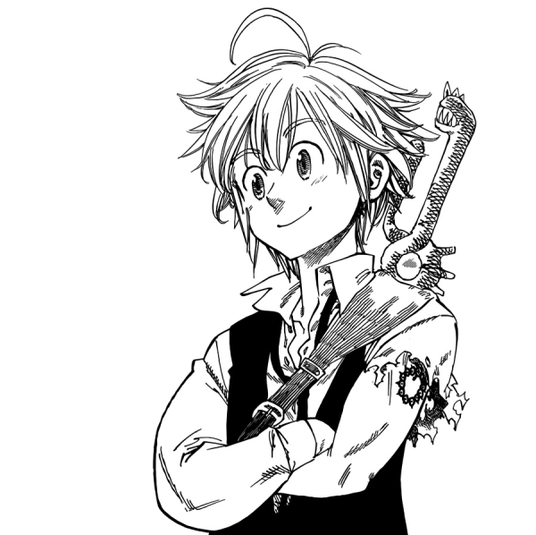 Мелиодас семь смертных грехов черно белый