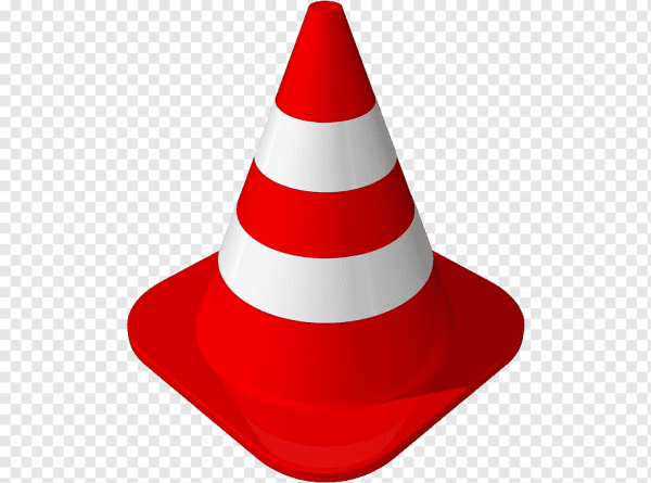 Конус строительный на белом фоне