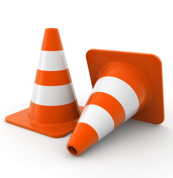 Дорожный конус на прозрачном фоне