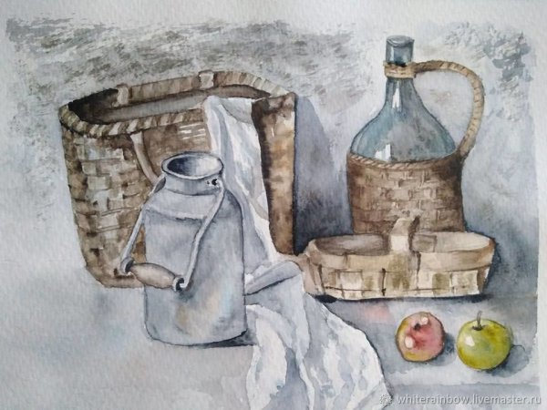 Деревенский натюрморт карандашом