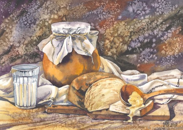 Хлеб акварелью