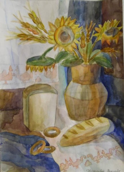 Рисование деревенский натюрморт