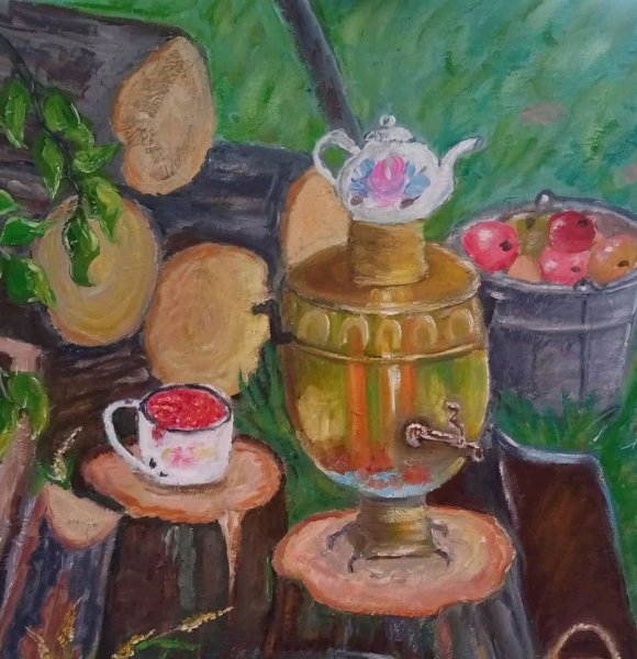 Деревенский натюрморт маслом