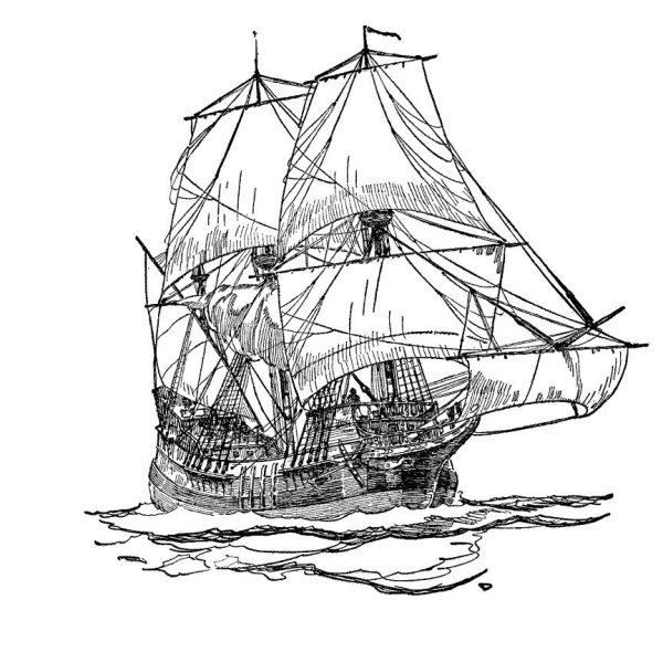 Фрегат набросок