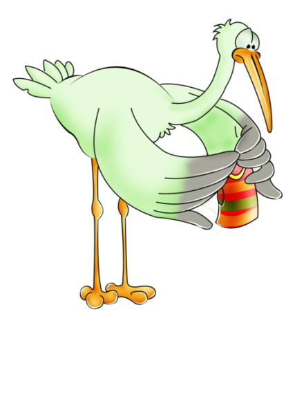 Аист мультяшный
