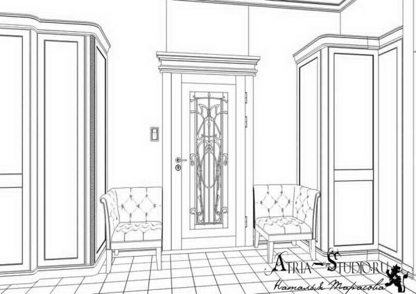 Прихожая карандашом