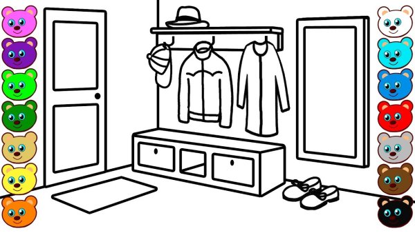 Прихожая раскраска для детей