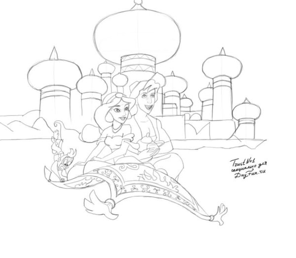 Восточные сказки раскраски