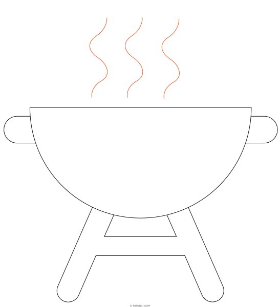 Барбекю раскраска для детей