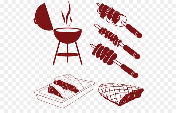 Блюда на мангале вектор