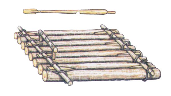 Плот на белом фоне