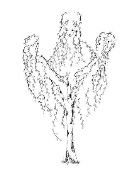 Фантастическое дерево карандашом