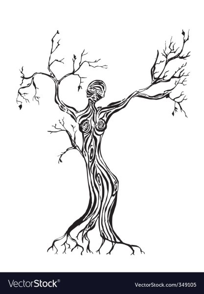 Девушка дерево рисунок