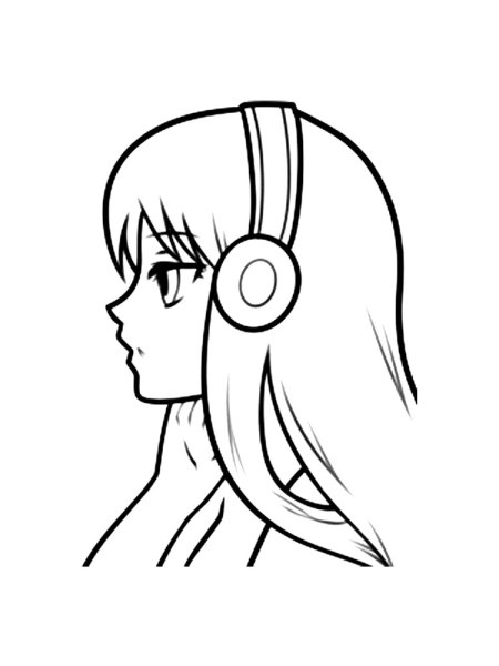 Раскраска лицо девушки аниме