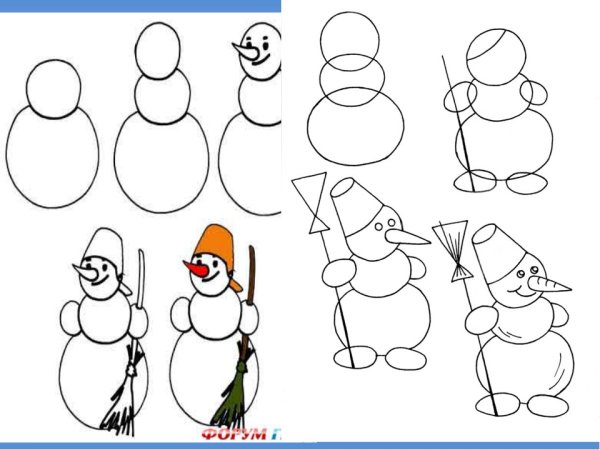 Рисунок на новый год пошагово