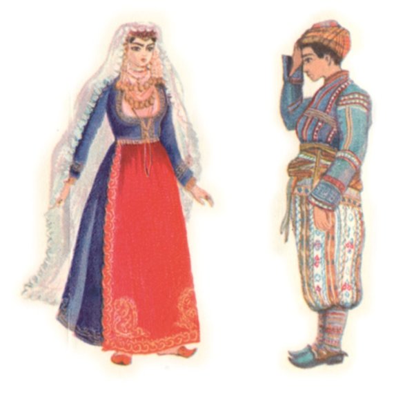 Армянский народный костюм женский и мужской