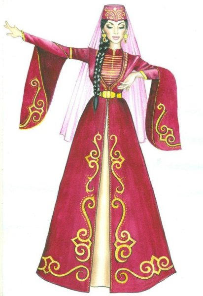 Национальный армянский костюм нарисова