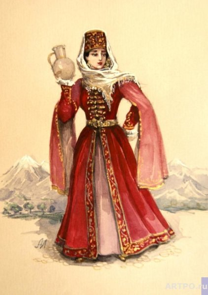 Национальный армянский костюм нарисова