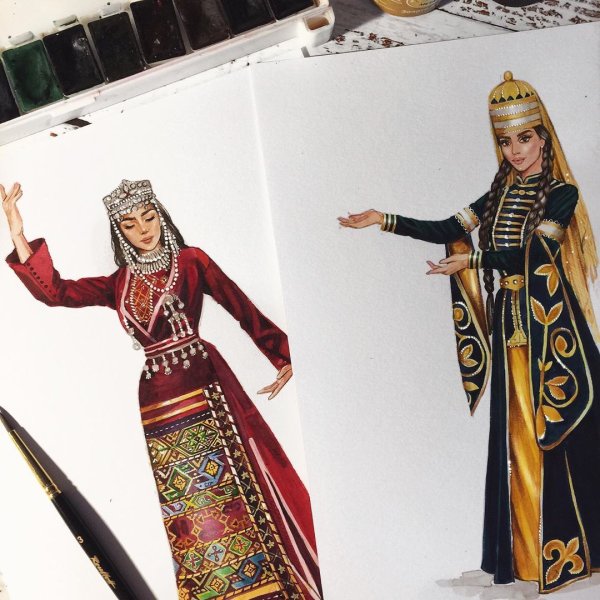 Кабардинка в национальном костюме