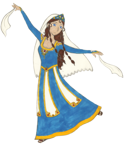 Армянка в национальном костюме рисунок