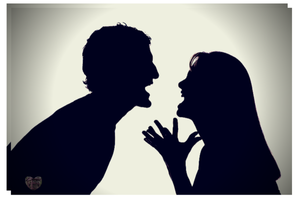 Ссорящиеся люди силуэты