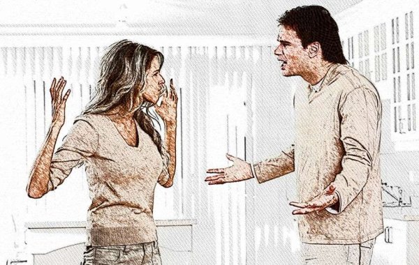 Конфликт супругов в иллюстрациях