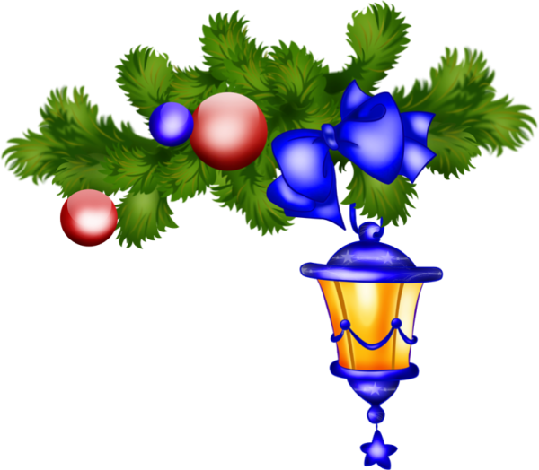 Еловая ветка с игрушками