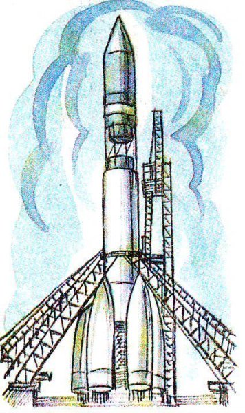 Ракета Восток 1 Гагарина рисунок