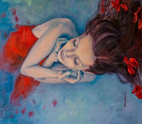 Девушка спит рисунок