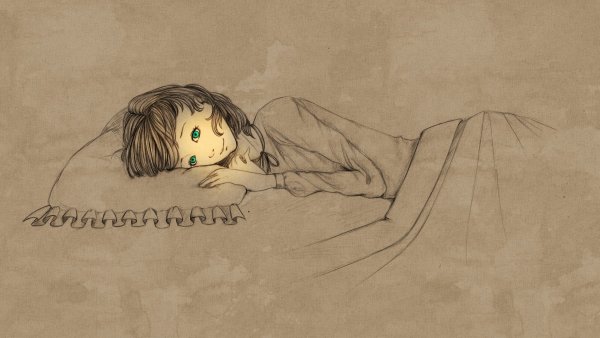 Рисунок спящей девушки