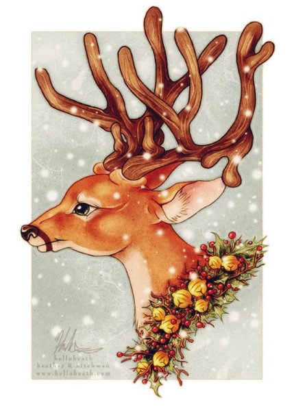 Рождественский олень арт