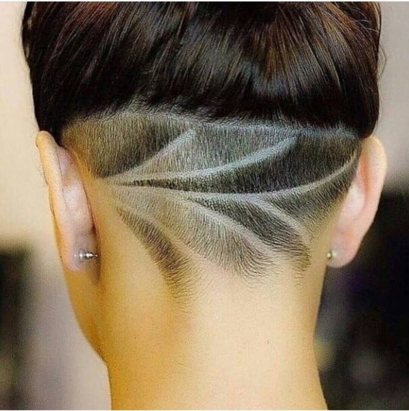Причёски с выбритым затылком женские