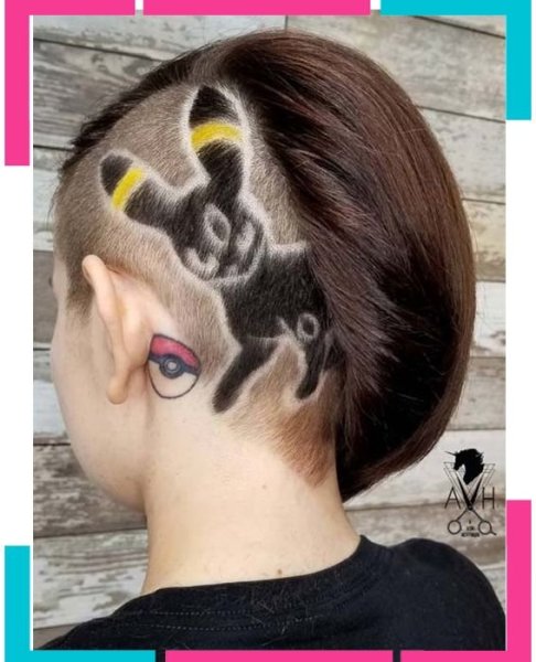 Стрижки с выбритым рисунком женские