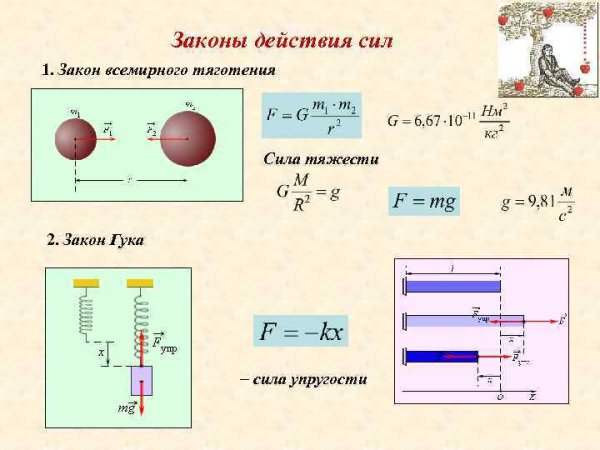 Закон силы тяжести формула