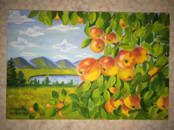 Яблонька с золотыми яблоками в волшебном саду