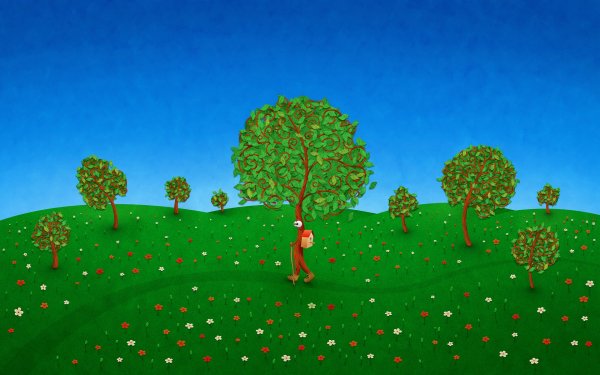 Дерево на полянке для детей