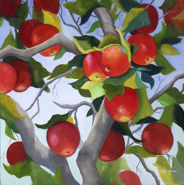 Яблочное дерево живопись