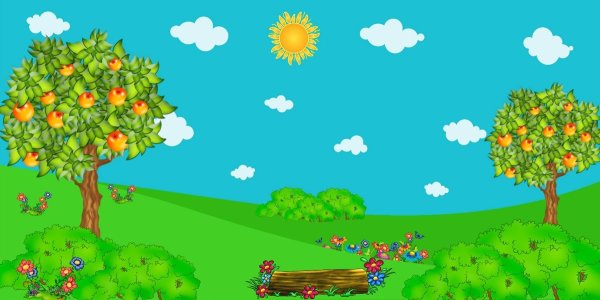 Сад мультяшный