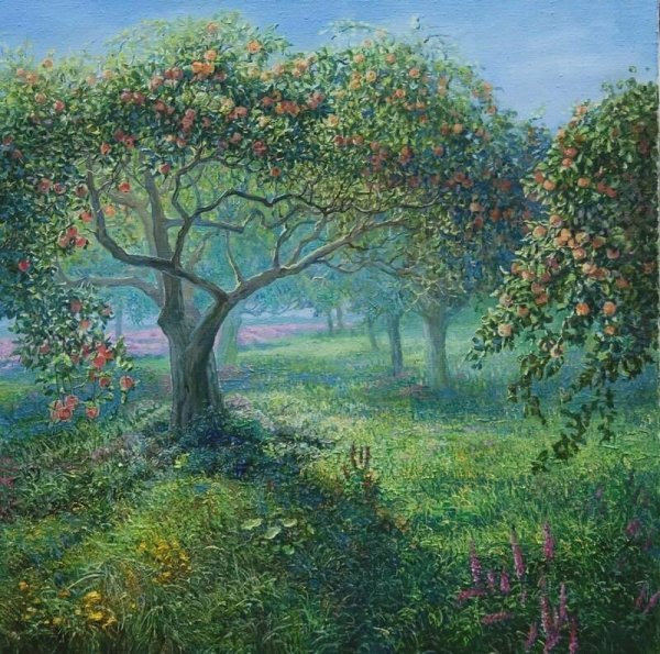 Картины Монэ яблочный сад