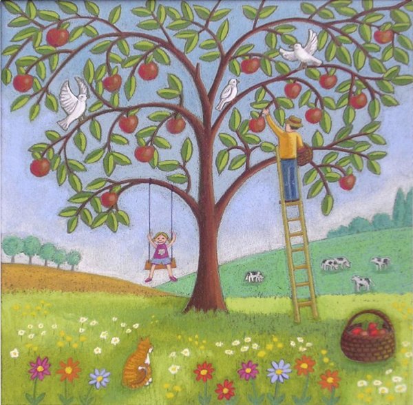 Сад с фруктовыми деревьями для детей