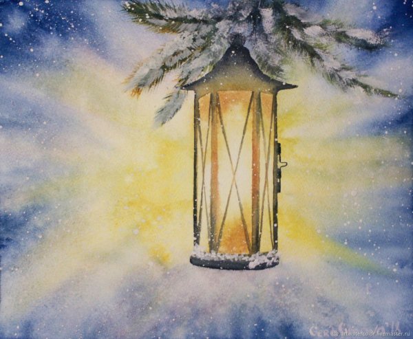 Винтажный новогодний фонарик