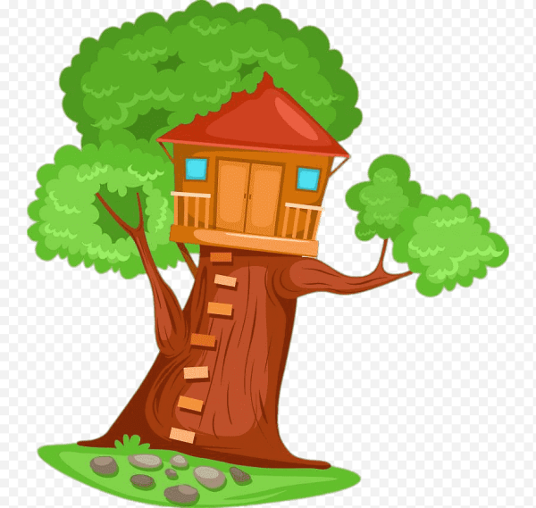Дом на дереве карандашом